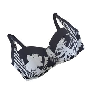Bleu Rod Beattie Black and White Bikini Top sz 38D